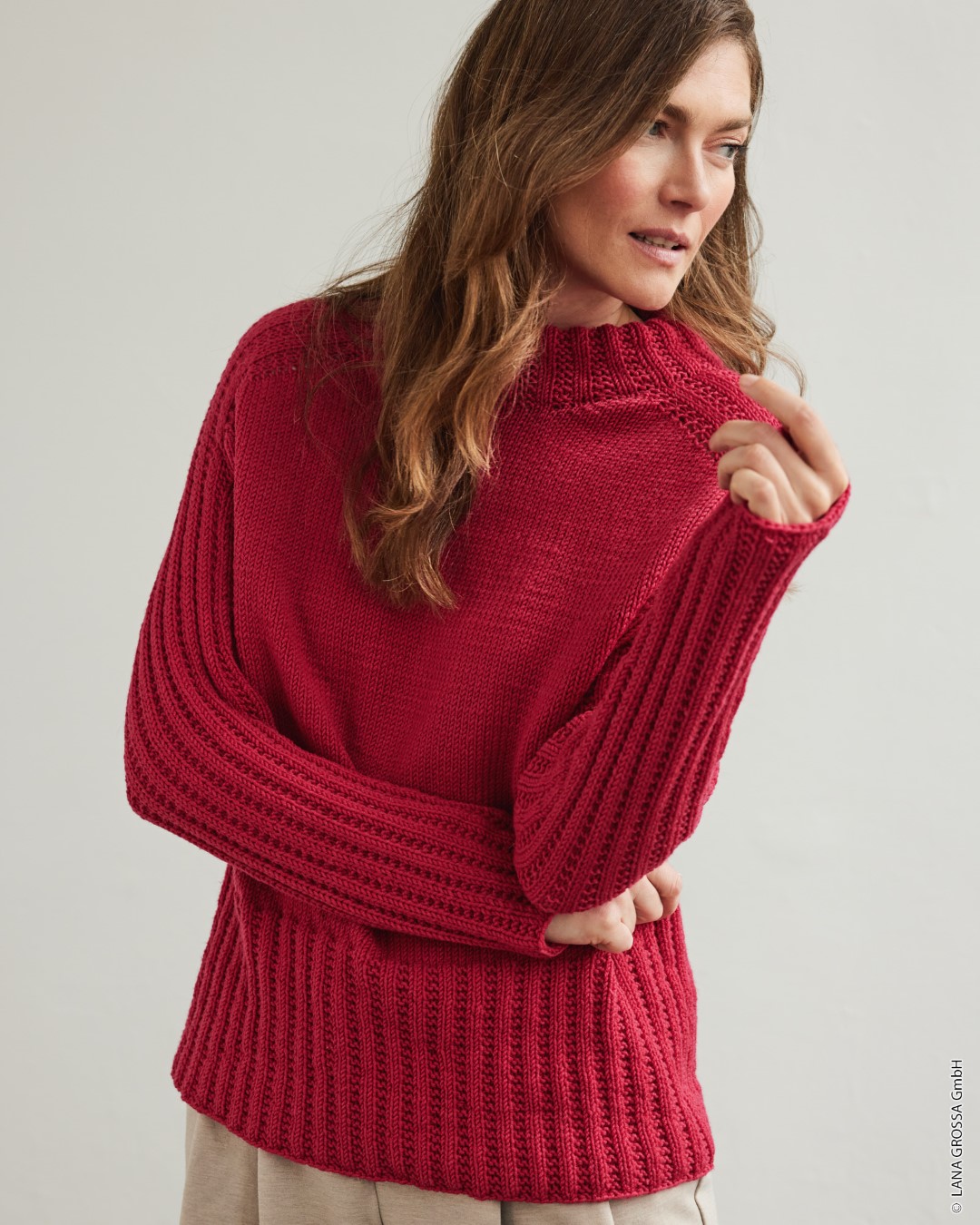 Artikelbild 1 des Artikels “Top Down Pullover Mit Stehkragen aus Cool Wool Big “