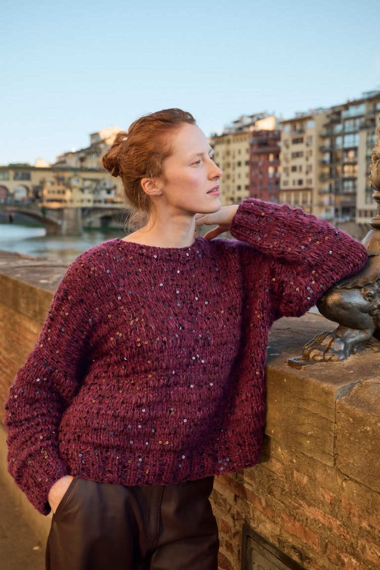 Artikelbild 1 des Artikels “Pullover Im Fallmaschenmuster aus Alta Moda Cashmere 16 & Setasuri & Cosmo “
