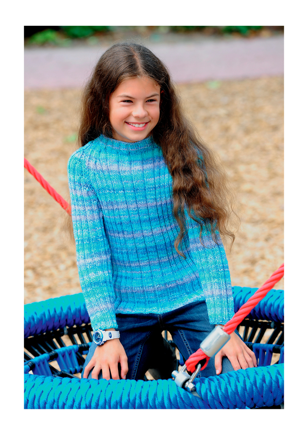Artikelbild 1 des Artikels “Rippenpullover aus Linie 110 Timona Design Color 331 - gelb/anthrazit/orange | 116/122 - 128/134 (400g)“