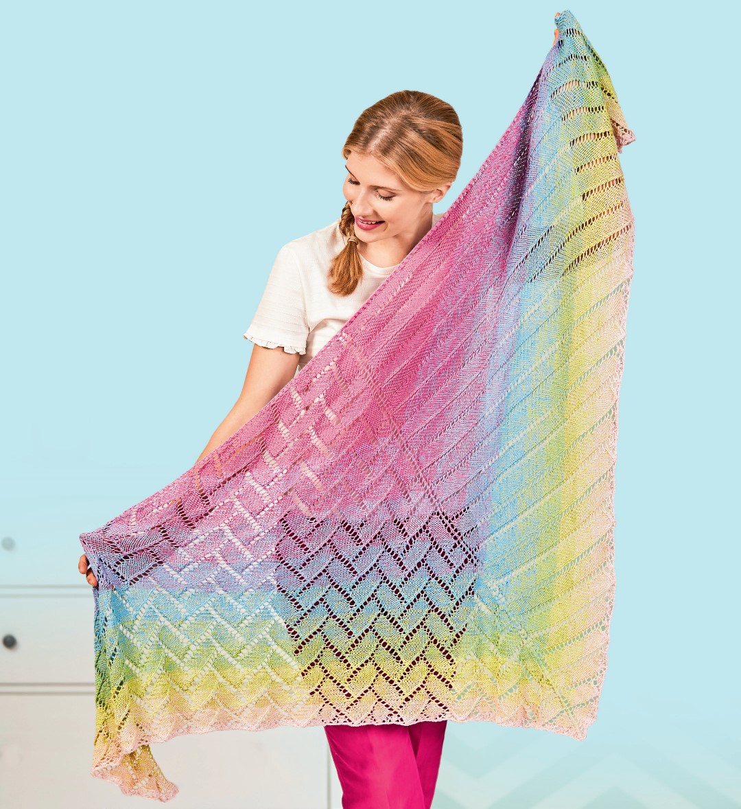 Artikelbild 1 des Artikels “Tuch Grafik-Art aus Woolly Hugs Bobbel Cotton “