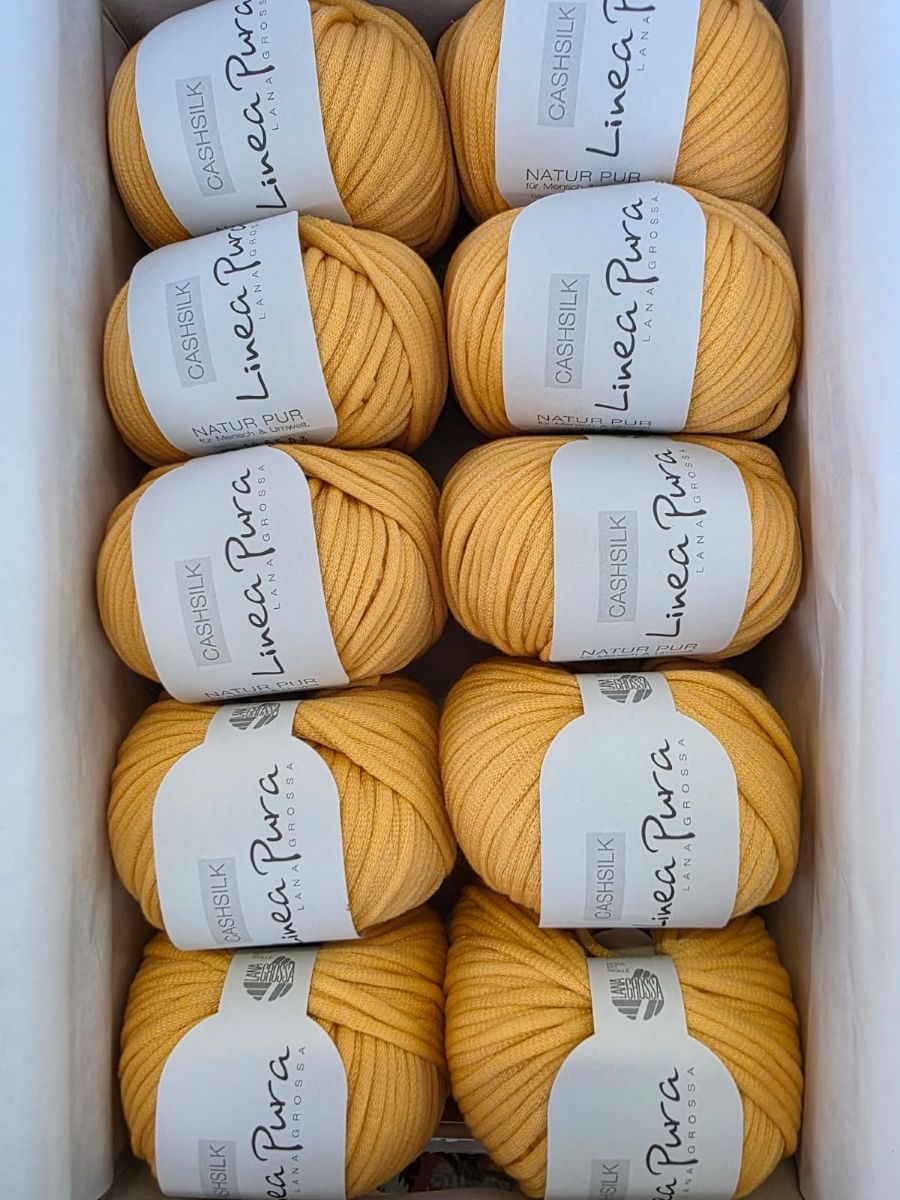 Artikelbild 1 des Artikels “500g Lana Grossa Cashsilk Farbe 28 Dottergelb “