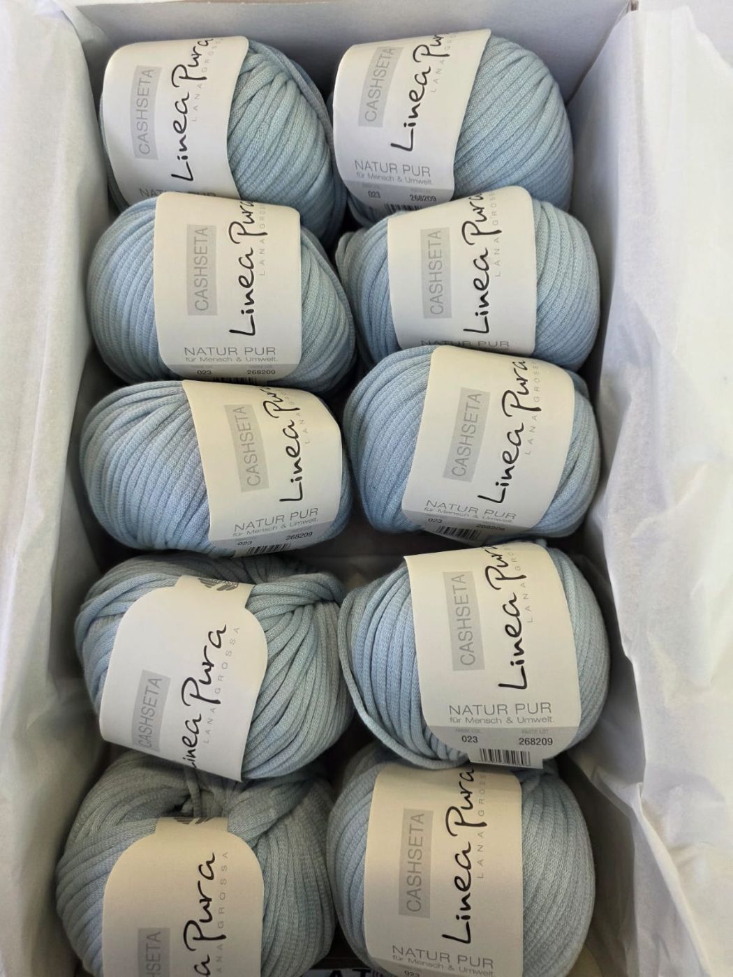 Artikelbild 1 des Artikels “500g Lana Grossa Cashseta Farbe 23  Pastellblau “