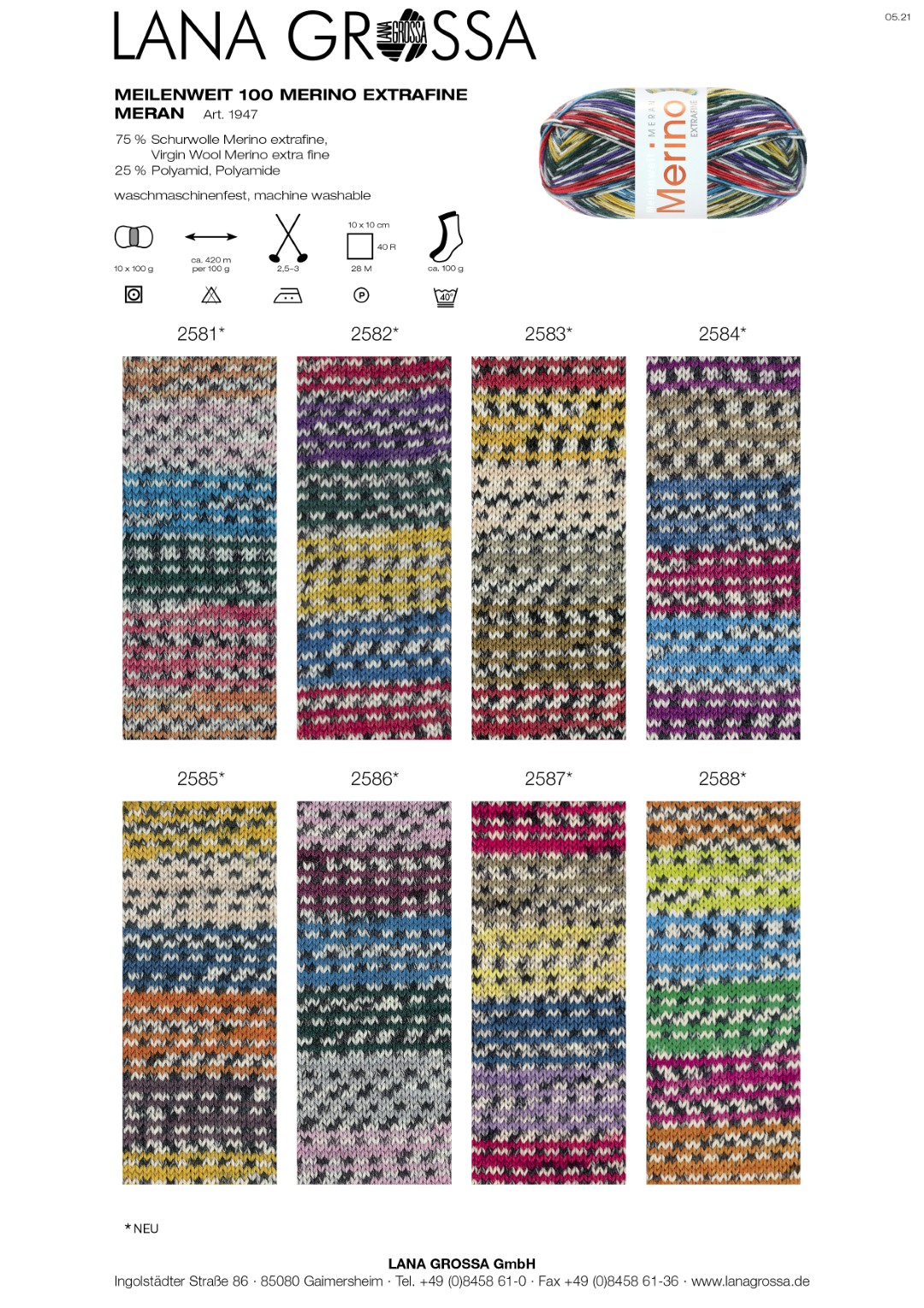 Artikelbild 1 des Artikels “MEILENWEIT 100g Merino Extrafine Meran “