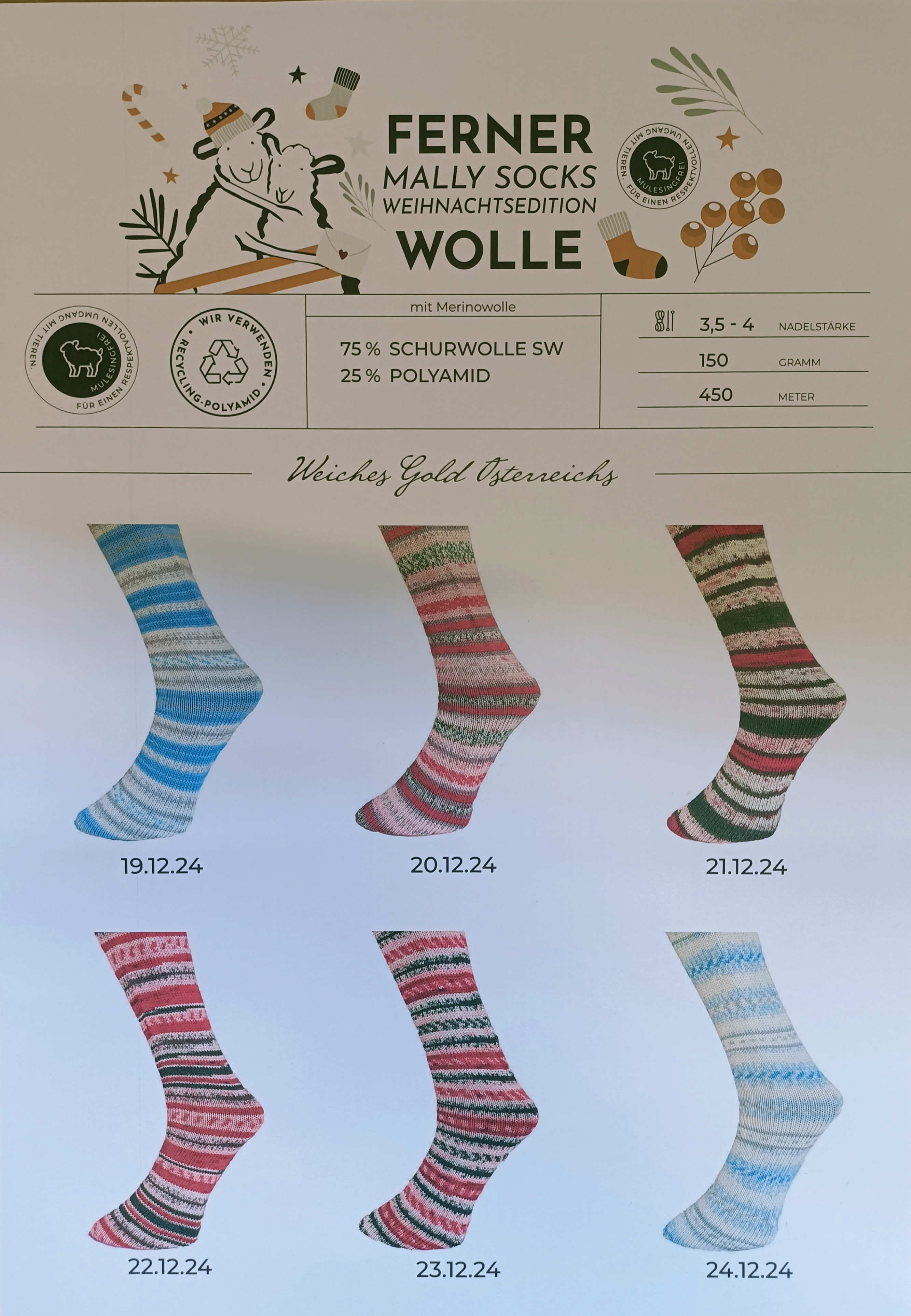 Artikelbild 1 des Artikels “Ferner Mally Socks 6-fach Weihnachtsedition bis 2024 “