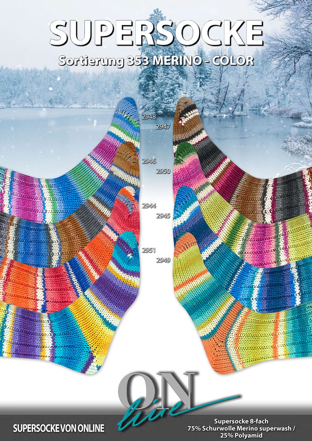 Artikelbild 1 des Artikels “ONline Supersocke 8-fach Sort. 353 Merino Color “