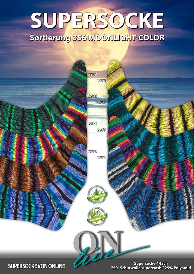 Artikelbild 1 des Artikels “Fertigsocken aus ONline Supersocke Sort. 356 mit Aloe Vera und Jojoba-Öl “