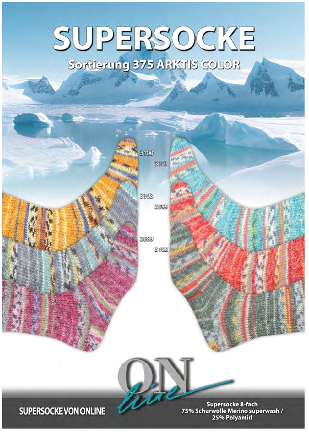 Artikelbild 1 des Artikels “ONline Supersocke 8-fach 150g  Sort. 375 Arktis Color “