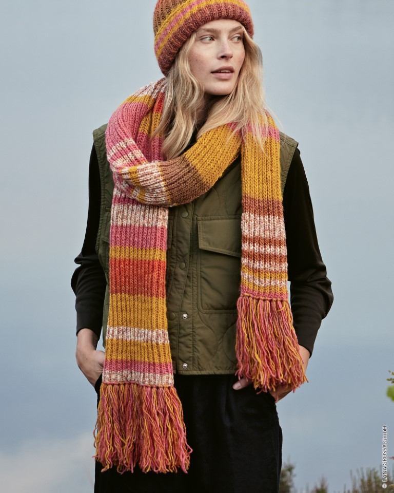 Artikelbild 1 des Artikels “Patentschal aus Gomitolo Tosca/Cool Merino Print “