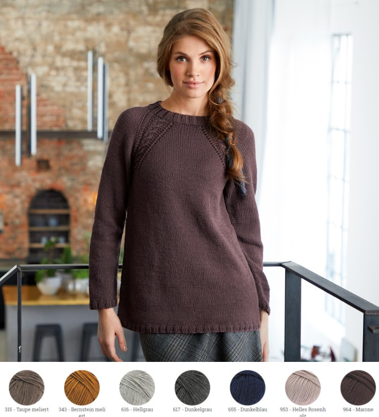 Artikelbild 1 des Artikels “Raglanpullover mit Zopf aus Cool Wool Big (Melange) “