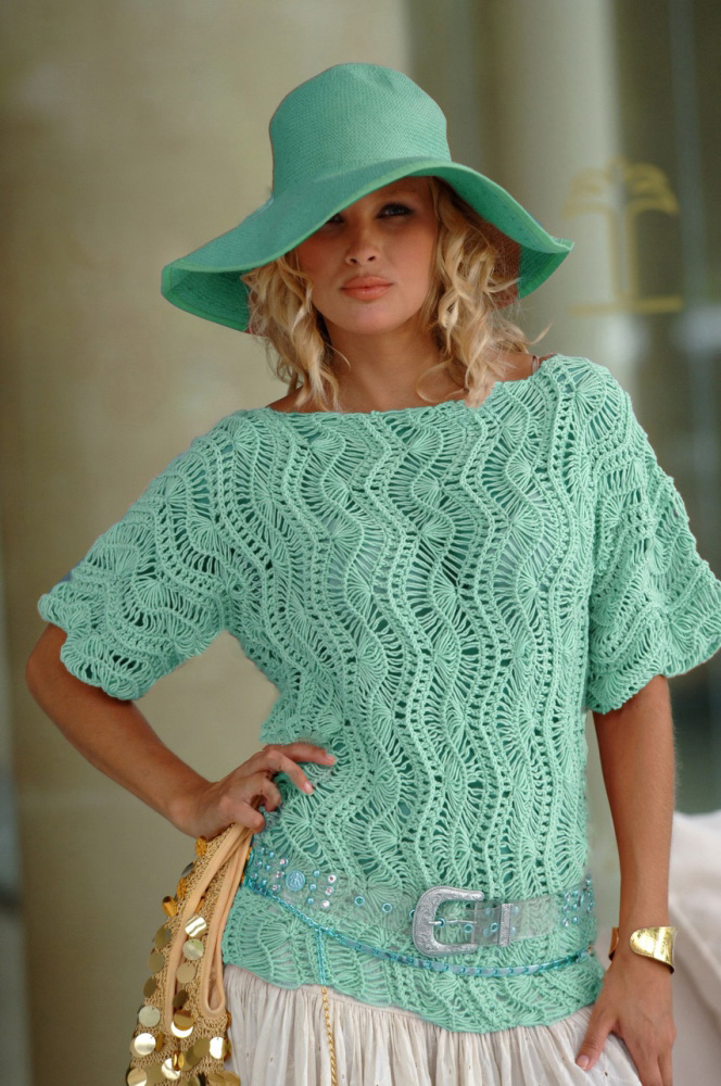 Artikelbild 1 des Artikels “Pulli mit Gabelhäkelei aus Linie 107 Supersoft “