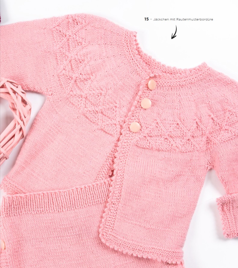 Artikelbild 1 des Artikels “Jäckchen mit Bordüre aus Pro Lana Baby Merino Soft “