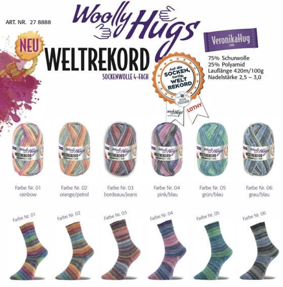 Artikelbild 1 des Artikels “Woolly Hugs Weltrekord Sockenwolle 4-fach “