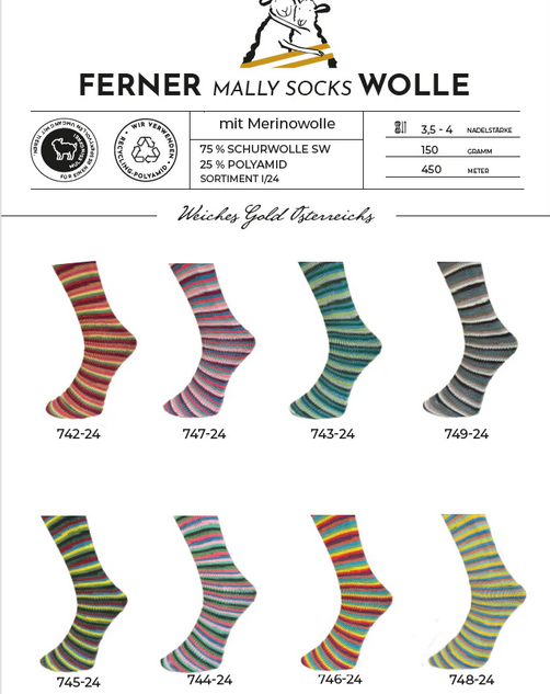 Artikelbild 1 des Artikels “Ferner Mally Socks 6-fach Merino 2024 “
