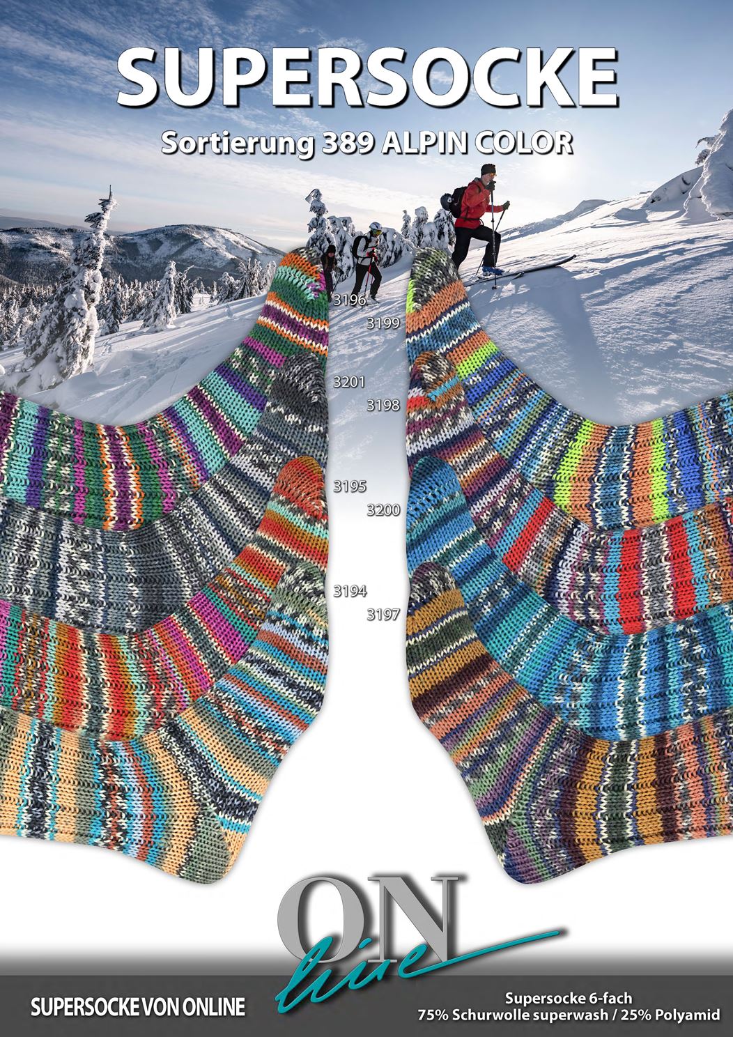 Artikelbild 1 des Artikels “ONline Supersocke 6-fach 150g Sort. 389 Alpin Color “