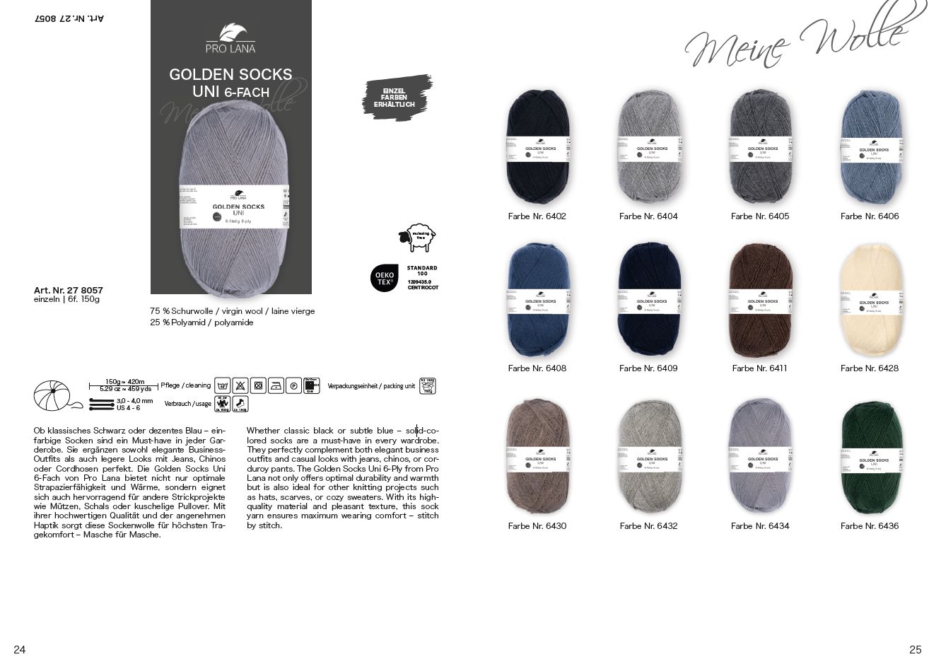 Artikelbild 2 des Artikels “Pro Lana Golden Socks 6-fach Uni “