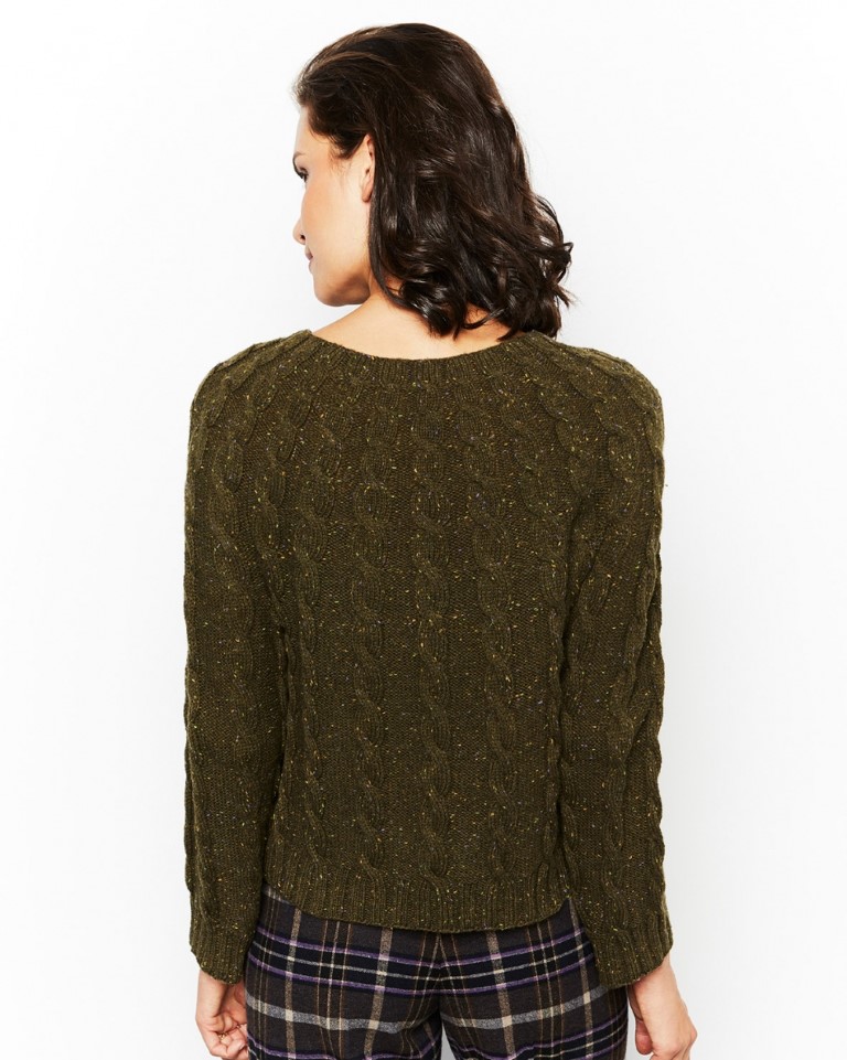 Artikelbild 2 des Artikels “Pullover mit Rundpasse und Zopfmuster aus Como Tweed “