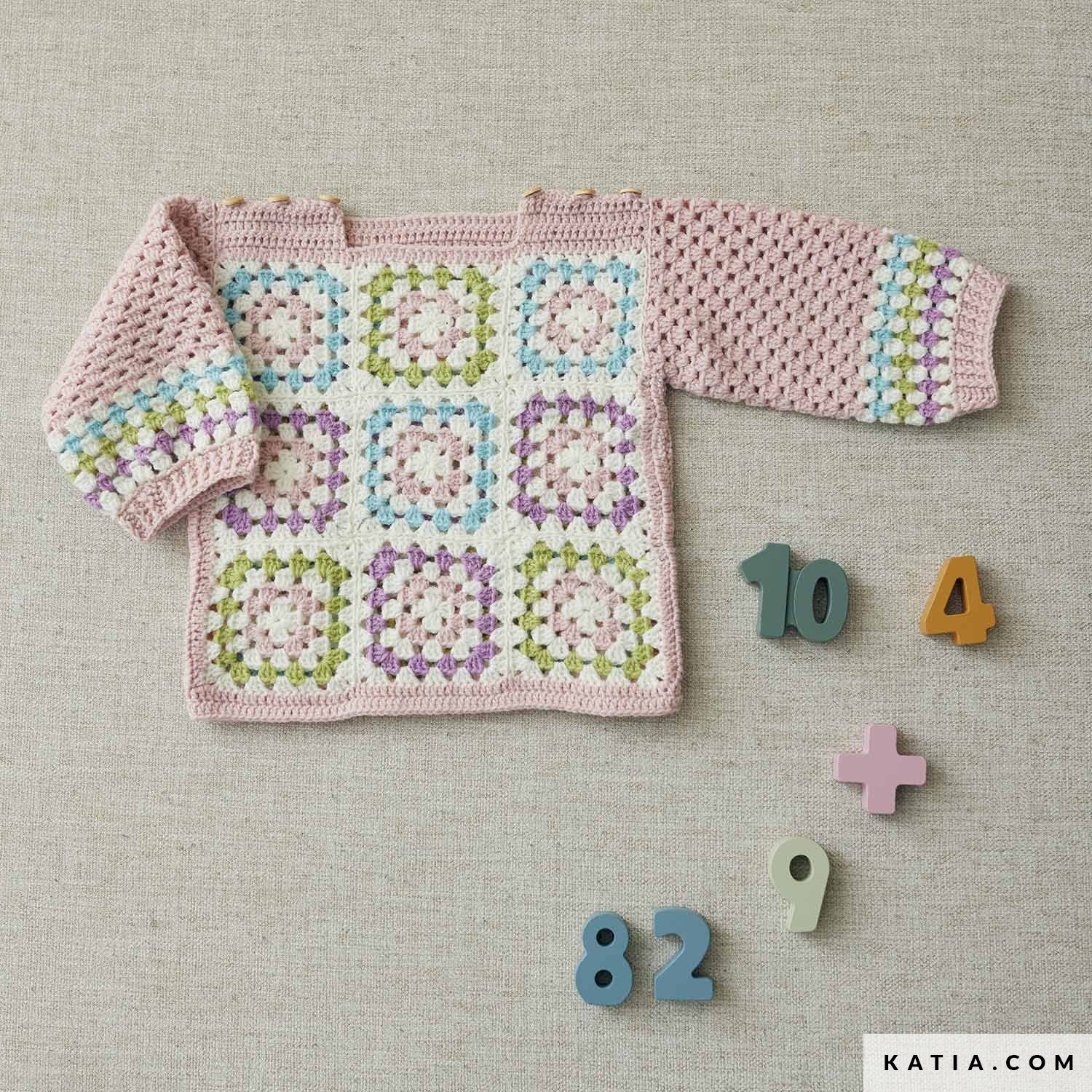 Artikelbild 2 des Artikels “Baby-Häkelpullover in Grannies aus Katia United Socks & More “