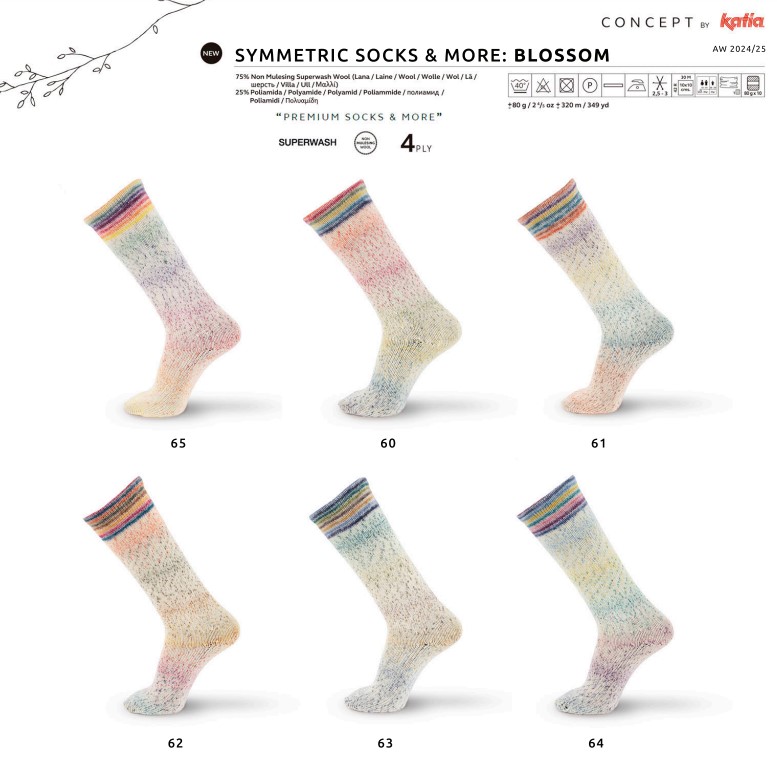 Artikelbild 2 des Artikels “Katia Concept Symmetric Socks & More: Blossom 4-fach “