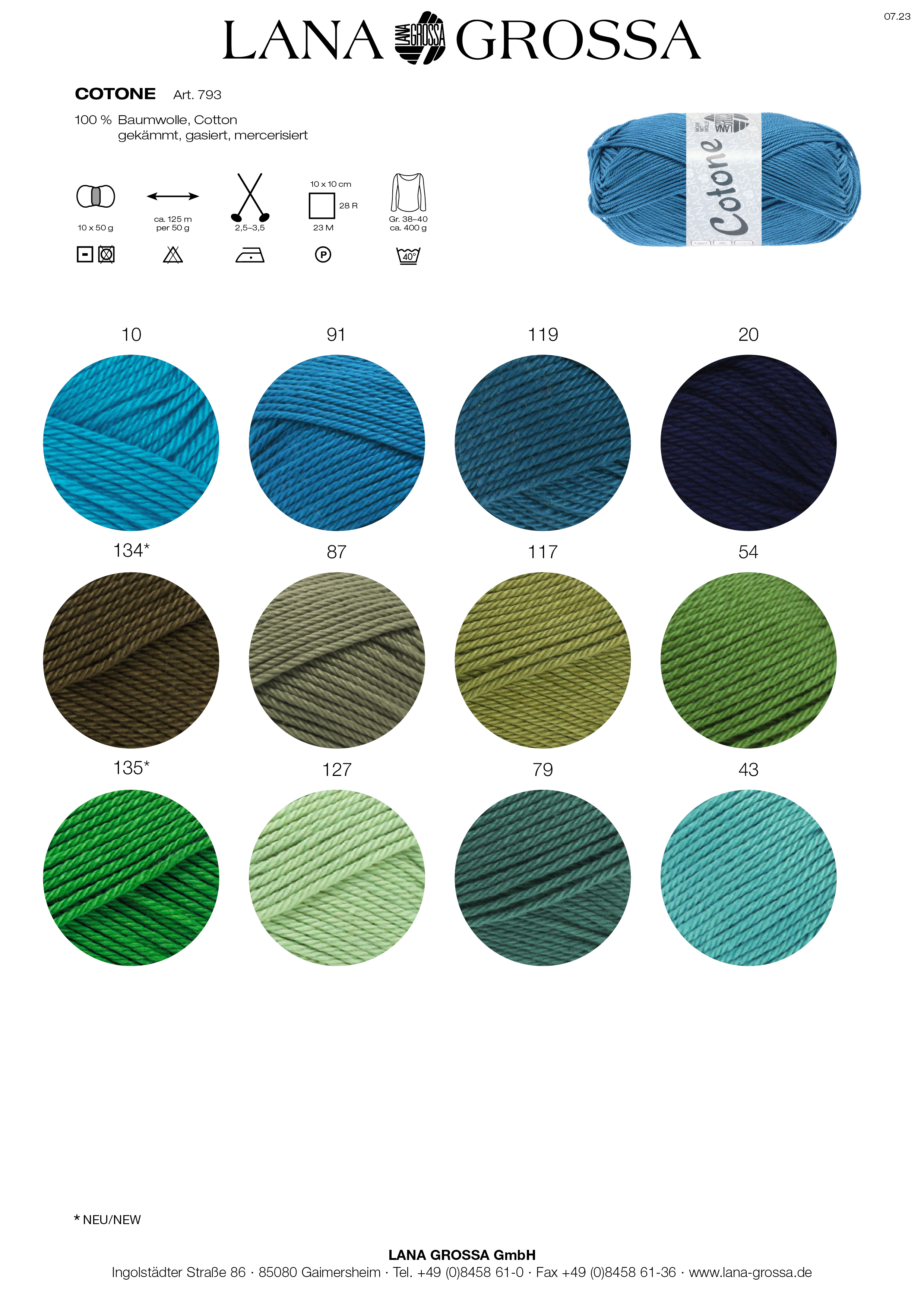 Artikelbild 2 des Artikels “Lana Grossa Cotone uni “