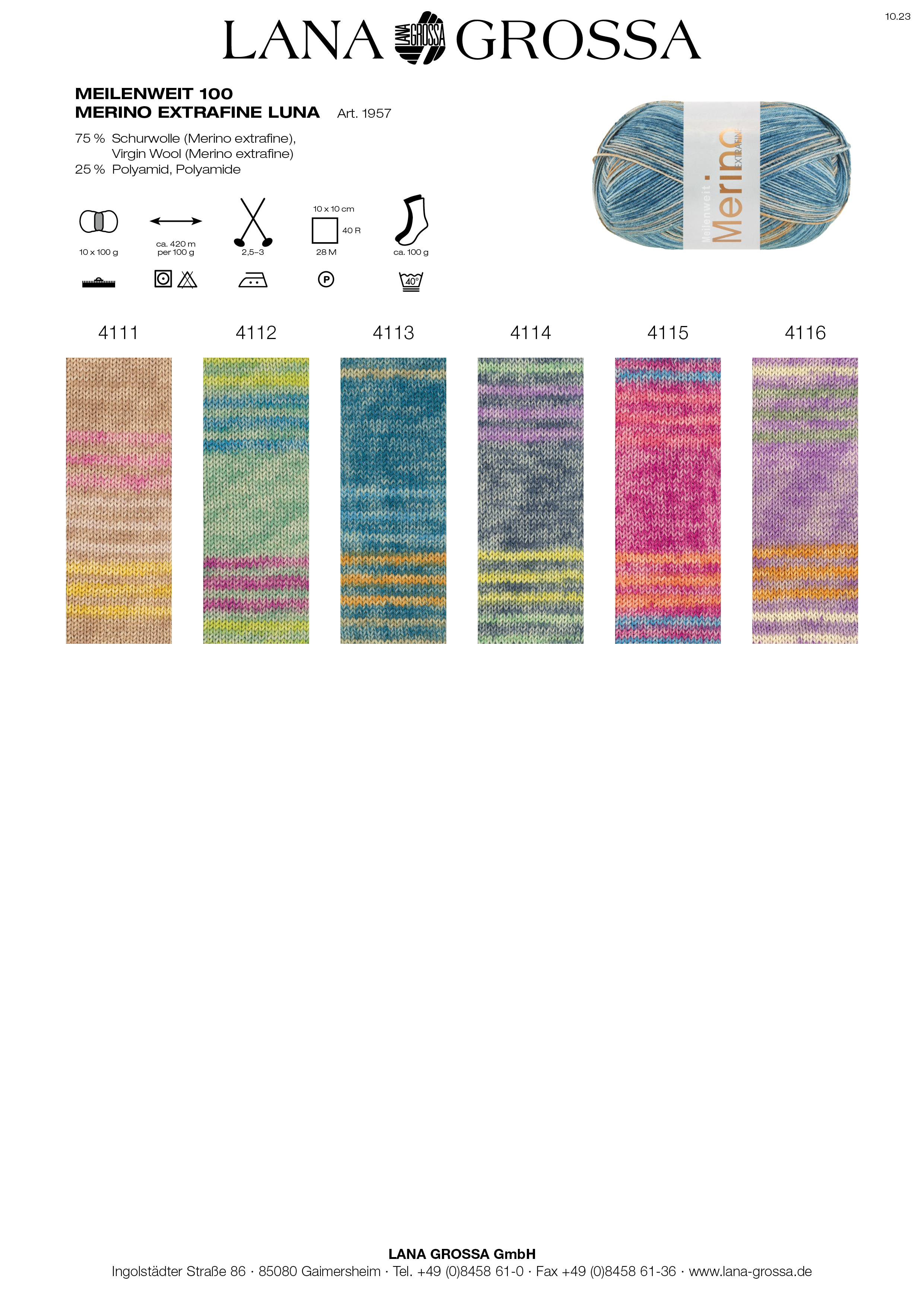 Artikelbild 2 des Artikels “MEILENWEIT 100g Merino Extrafine Luna “