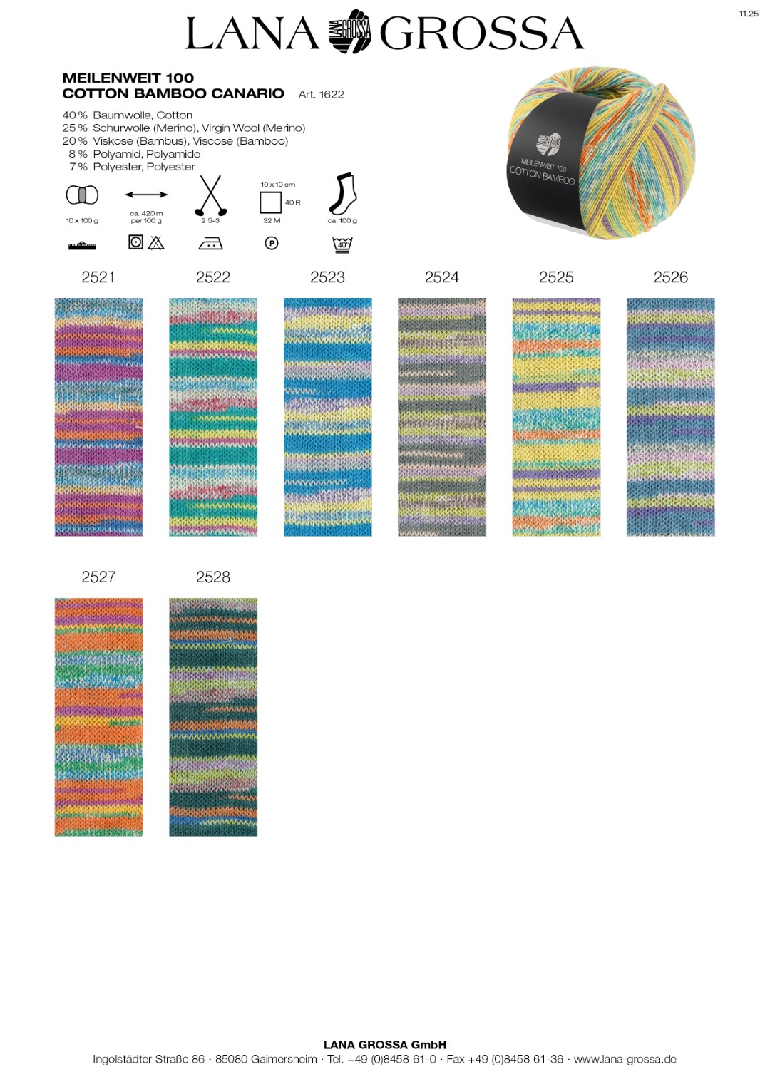 Artikelbild 2 des Artikels “MEILENWEIT 100g Cotton Bamboo Canario “