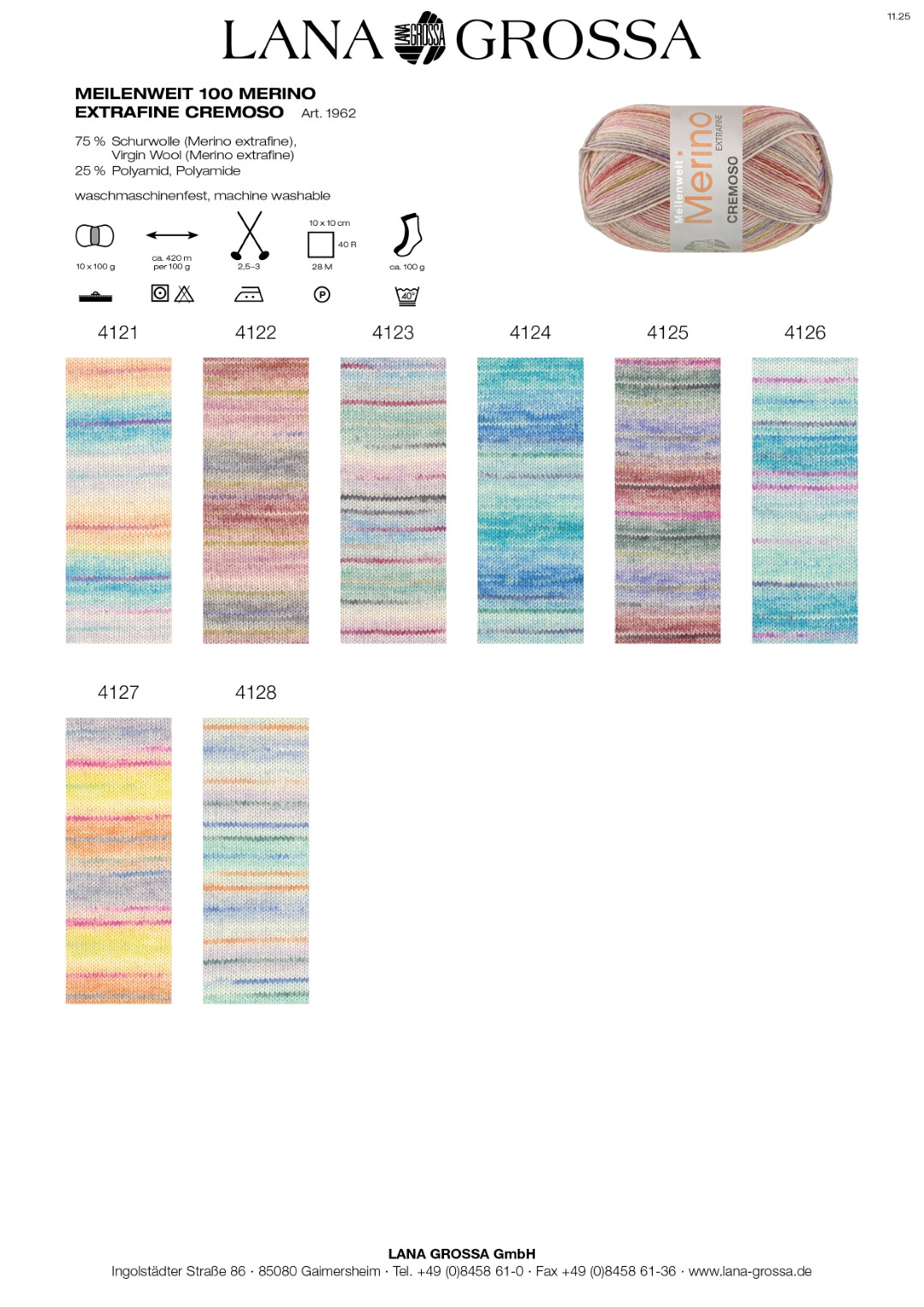 Artikelbild 2 des Artikels “MEILENWEIT 100g Merino Extrafine Cremoso “