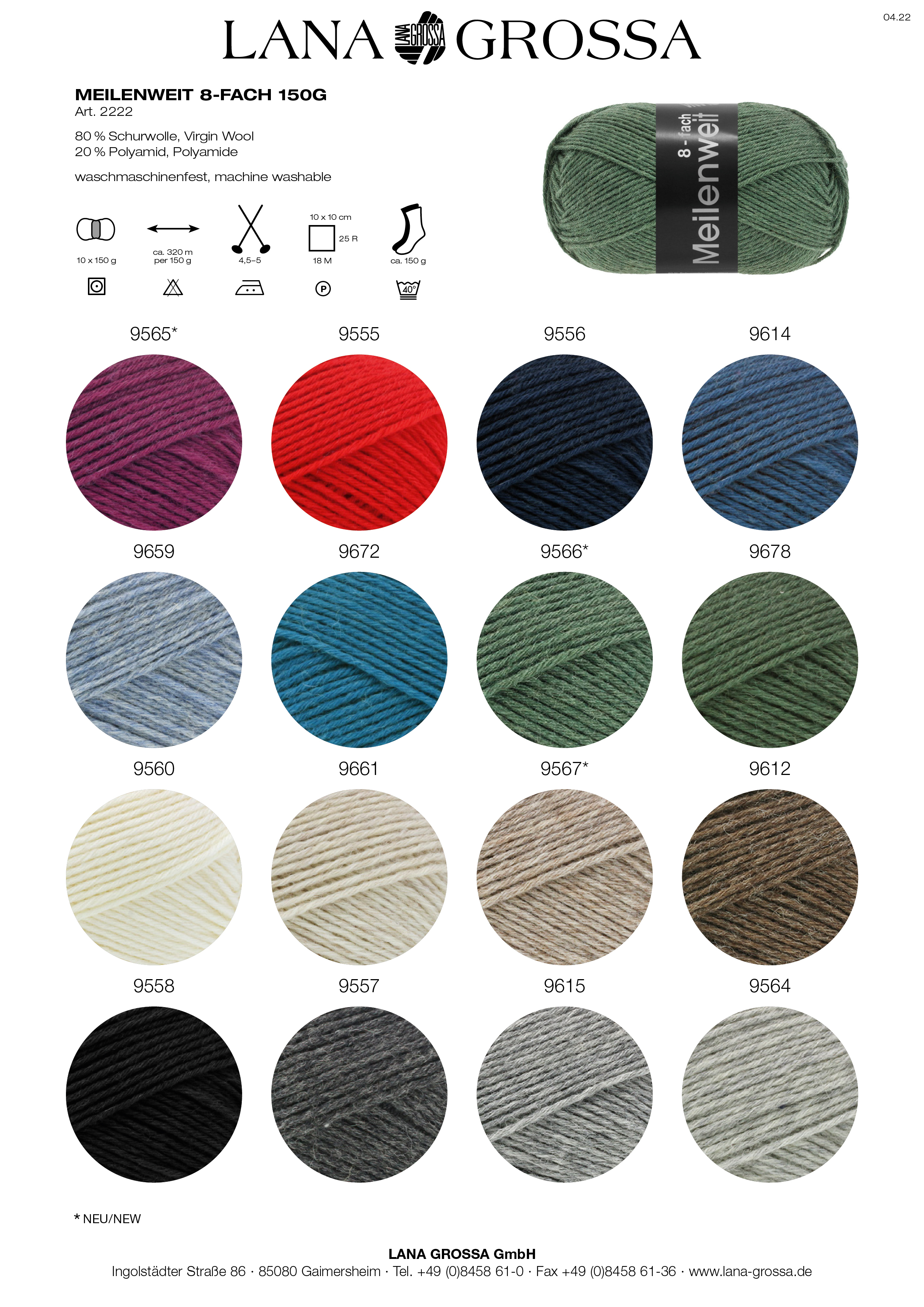Artikelbild 2 des Artikels “MEILENWEIT 8-fach 150g uni “