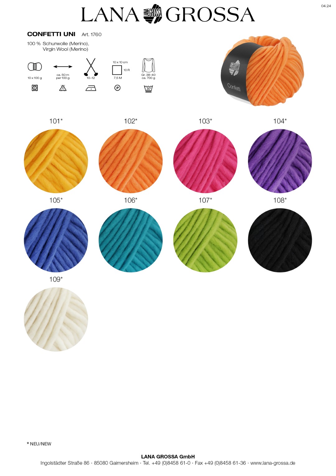 Artikelbild 2 des Artikels “Lana Grossa Confetti Uni “