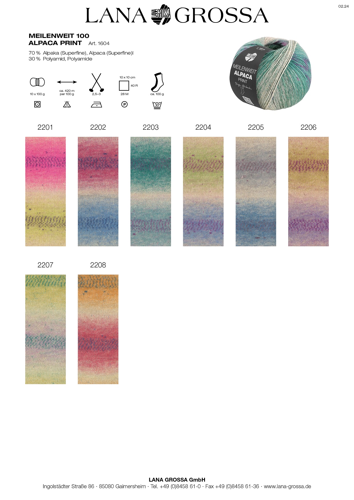 Artikelbild 2 des Artikels “MEILENWEIT 100g Alpaca Print II “