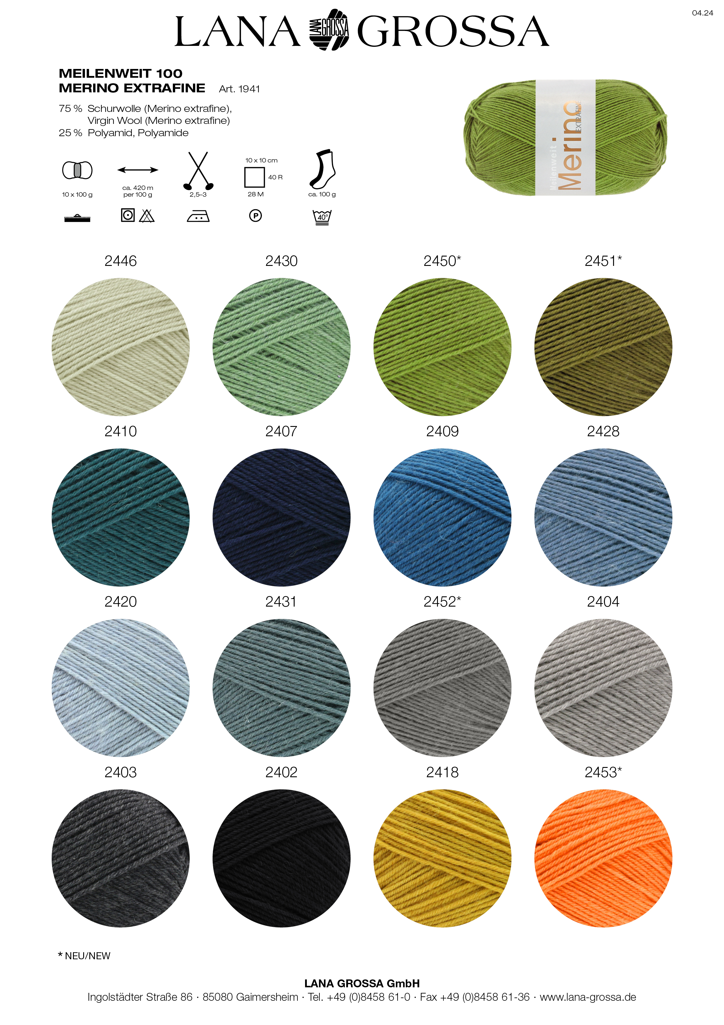Artikelbild 2 des Artikels “MEILENWEIT 100g Merino Extrafine uni “