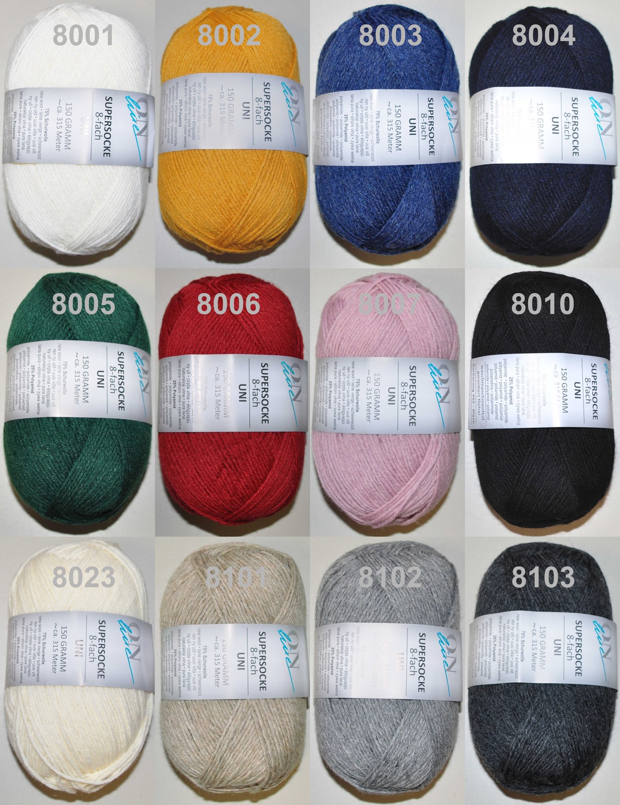 Artikelbild 2 des Artikels “ONline Supersocke 8-fach Sort. 405 Uni “