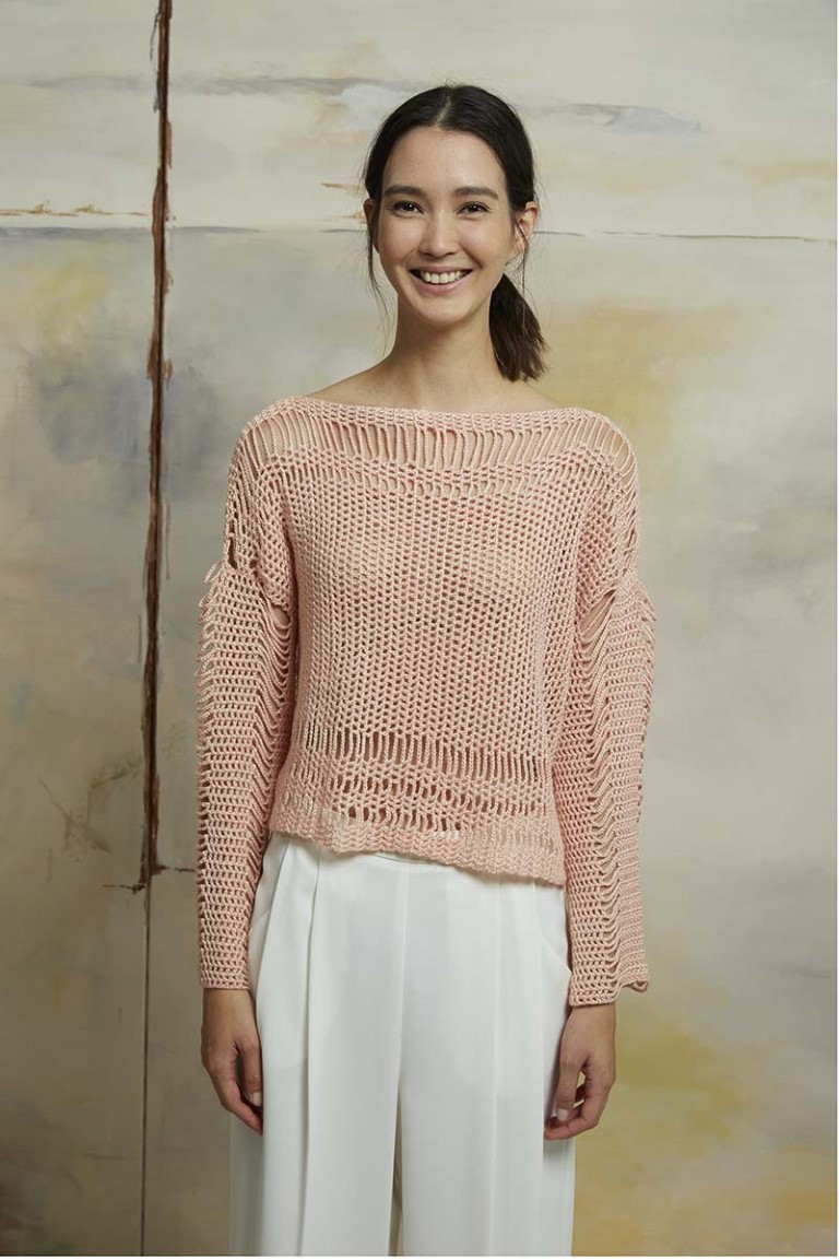 Artikelbild 3 des Artikels “Pullover mit Fallmaschen aus Liza 1069.0027 - lachs | M (400g)“
