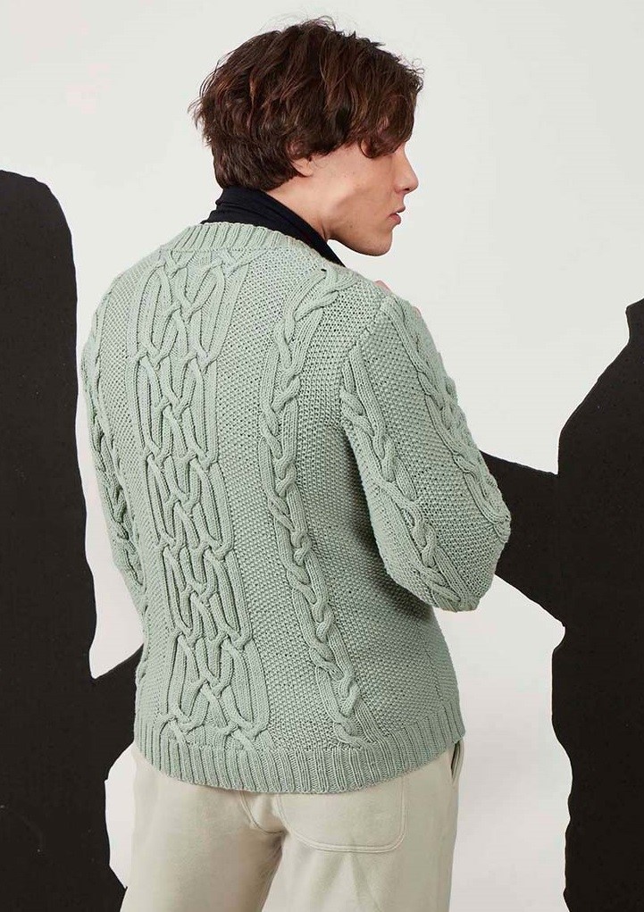 Artikelbild 3 des Artikels “Herrenpullover mit Zopfmuster aus Merino 120 “