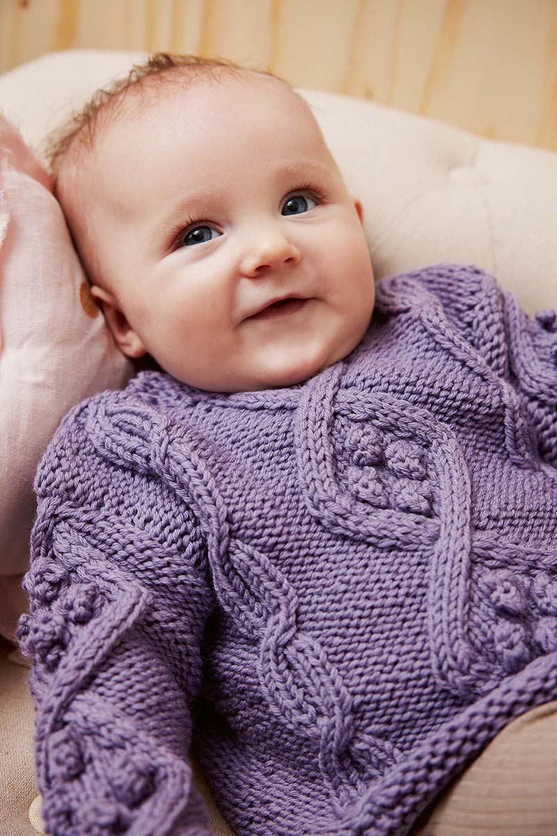 Artikelbild 3 des Artikels “Pullover Elina aus Merino 200 Bebé 71.0307 - flieder | 62-68 (200g)“