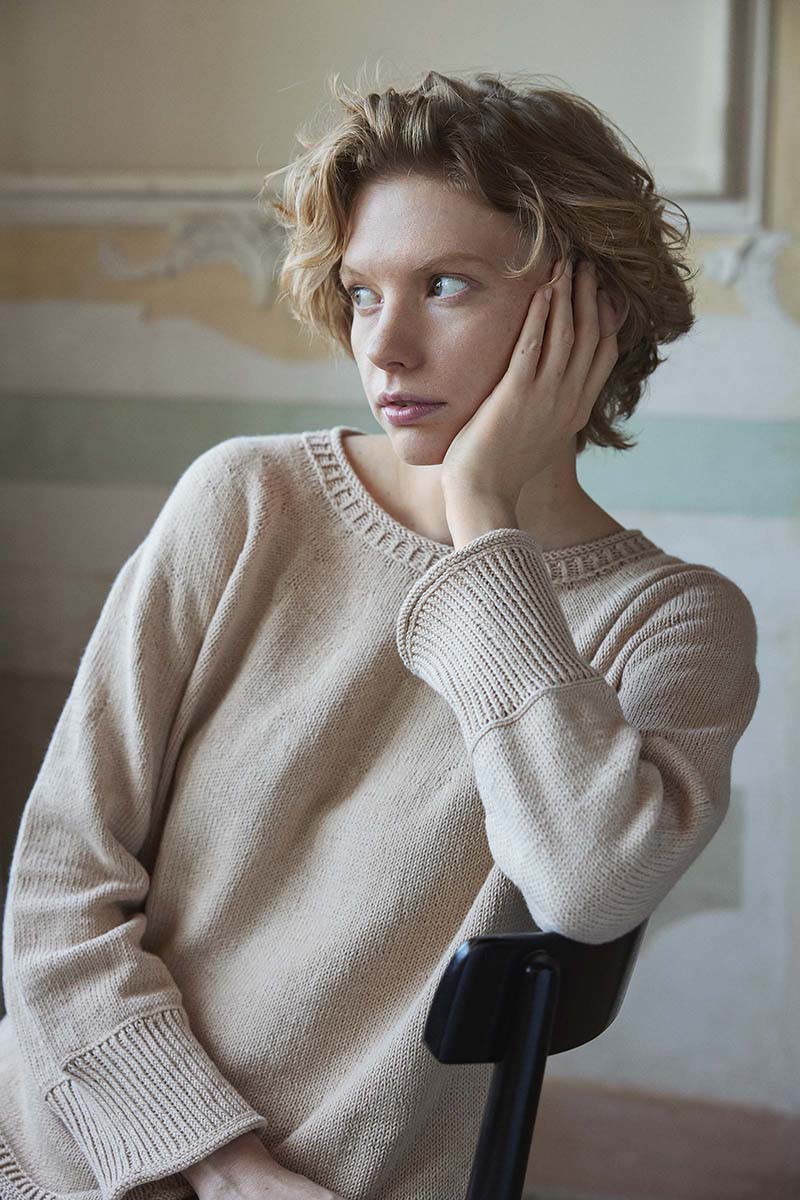 Artikelbild 3 des Artikels “Pullover Top Down Birgitta aus Baby Cotton 112.0198 - olive dunkel | S (350g)“