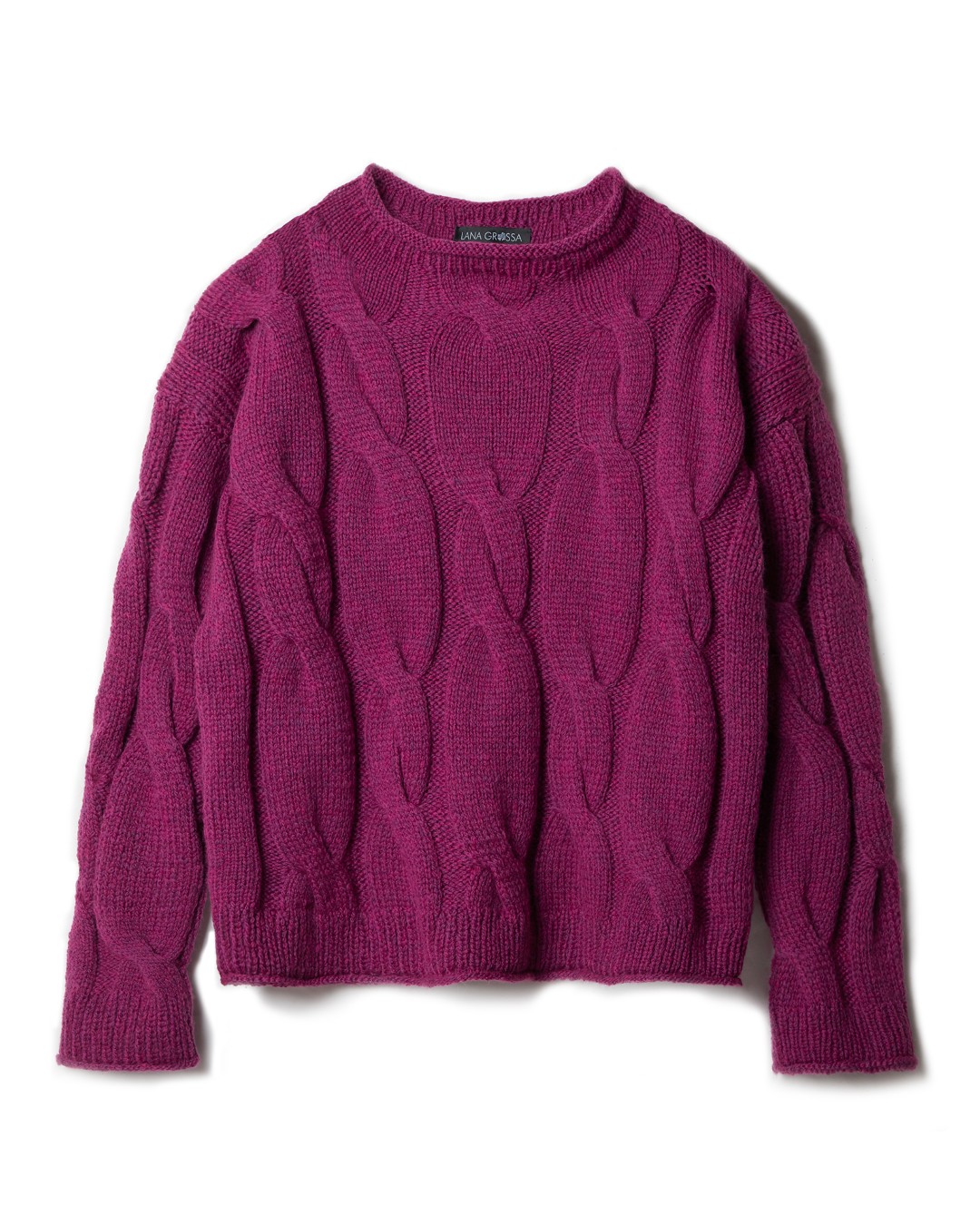 Artikelbild 3 des Artikels “Pullover Mit Zöpfen aus Cool Merino 25 - Aubergine | 36/38 (500g)“