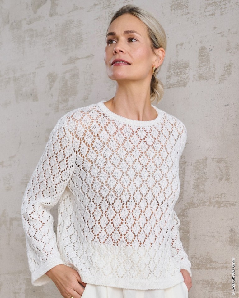 Artikelbild 3 des Artikels “Pullover Im Rautenlochmuster aus Landlust Sommerseide 49 - Jade | 40/42 (350g)“