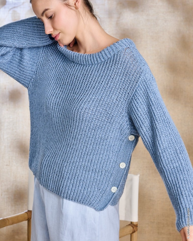 Artikelbild 3 des Artikels “Pullover Mit Seitenstreifen aus Linarte 329 - Lachs | 44 (800g)“