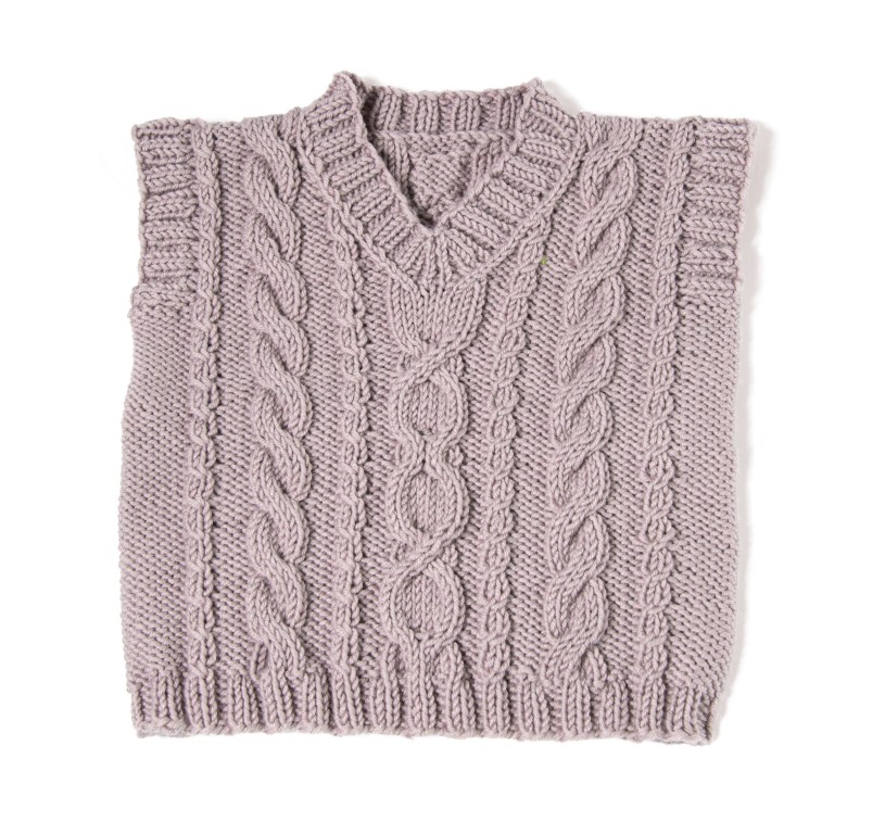 Artikelbild 3 des Artikels “Pullunder Mit Zopfmuster aus Cool Wool Big 1004 - Moosgrün | 86/92 (150g)“