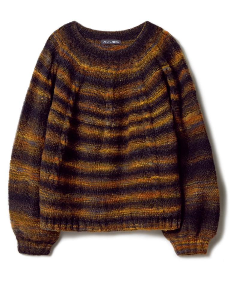 Artikelbild 3 des Artikels “Pullover Glatt Links Mit Zopfstreifen Und Rundpasse aus Picasso “