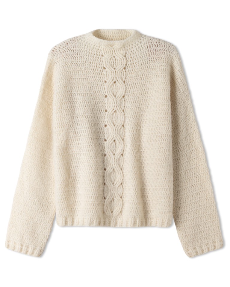 Artikelbild 3 des Artikels “Häkelpullover Mit Zopfstreifen aus Nebbia “