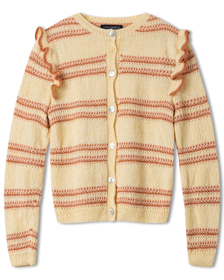 Artikelbild 3 des Artikels “Cardigan Mit Ärmelrüschen aus Ecopuno & Tencellino & Filo Paillettes “