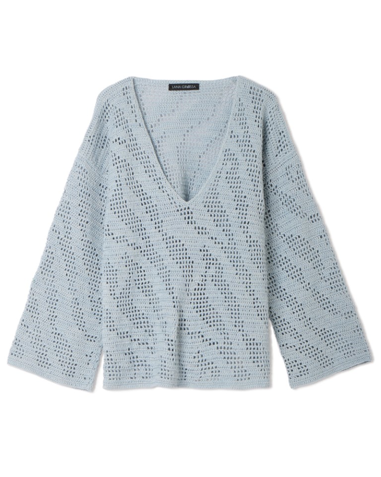 Artikelbild 3 des Artikels “V-Pulli Im Zebramuster In Filethäkelei aus Summer Cashmere “