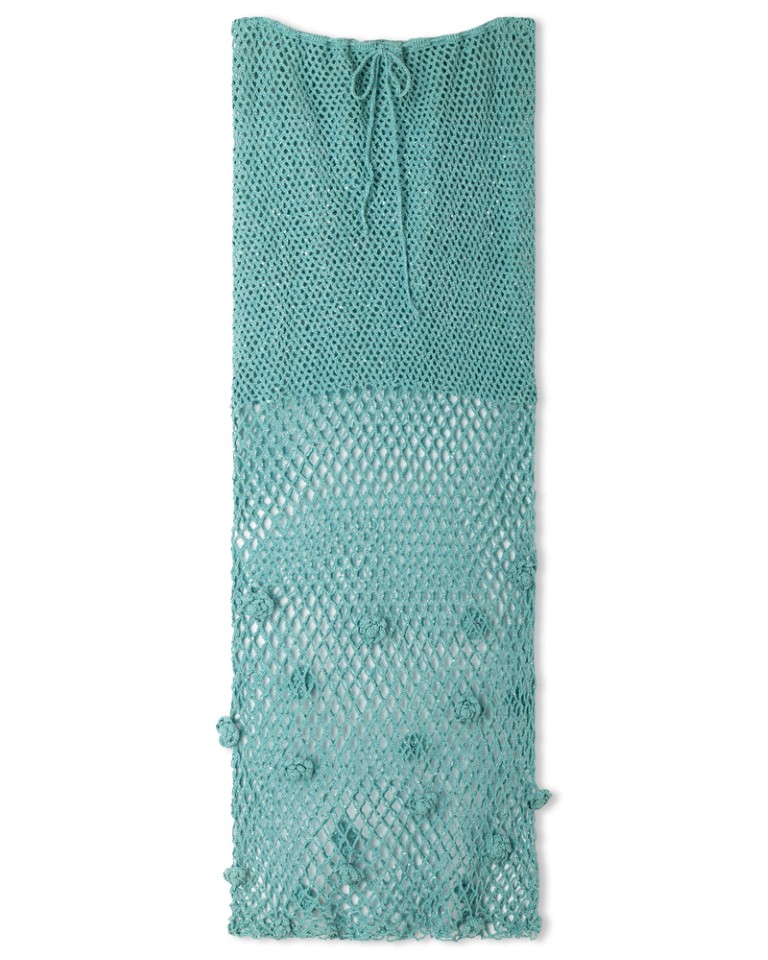 Artikelbild 3 des Artikels “Rock Im Netzmuster Mit Aufgenähten Blüten aus Filo Paillettes “