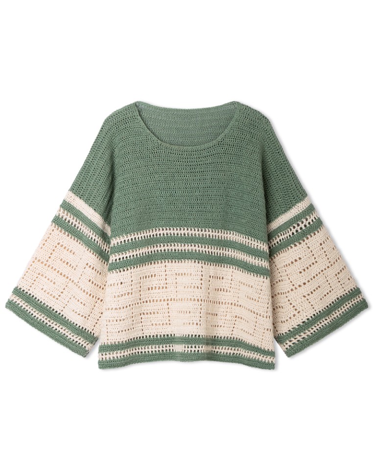 Artikelbild 3 des Artikels “Hose In Stäbchen Mit Grafischem Muster In Filethäkelei aus Summer Cashmere “