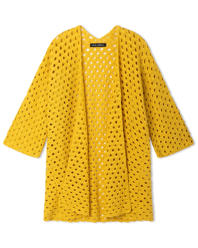 Artikelbild 3 des Artikels “Cardigan Im Bogenmuster aus Linarte 305 - Lavendel | 46/48 (850g)“