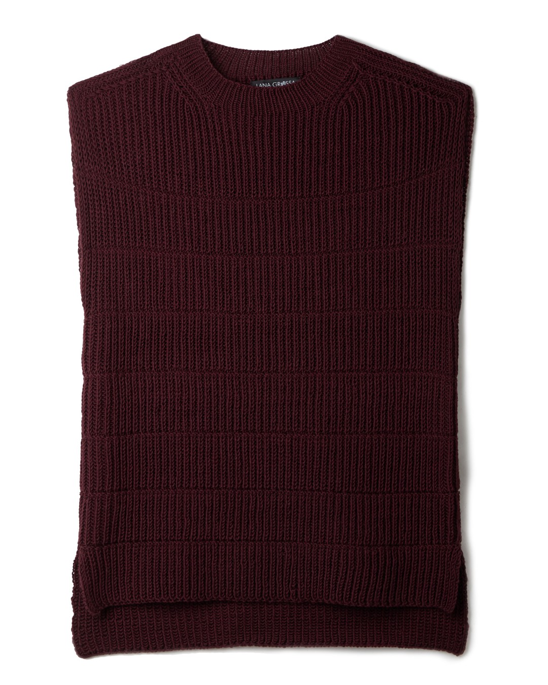 Artikelbild 3 des Artikels “Pullunder Mit Schlitz aus Cool Wool Mélange 1404 - Schwarzrot meliert | 44/46 (600g)“