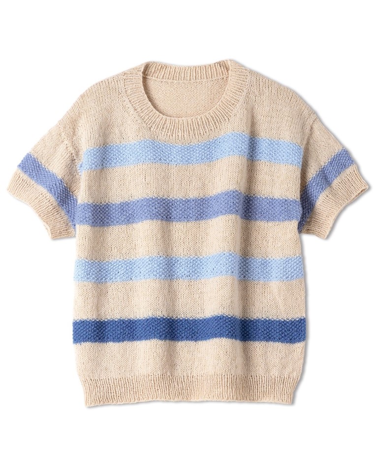 Artikelbild 3 des Artikels “Shirt Glatt Rechts Mit Perlmusterstreifen aus Ecopuno “