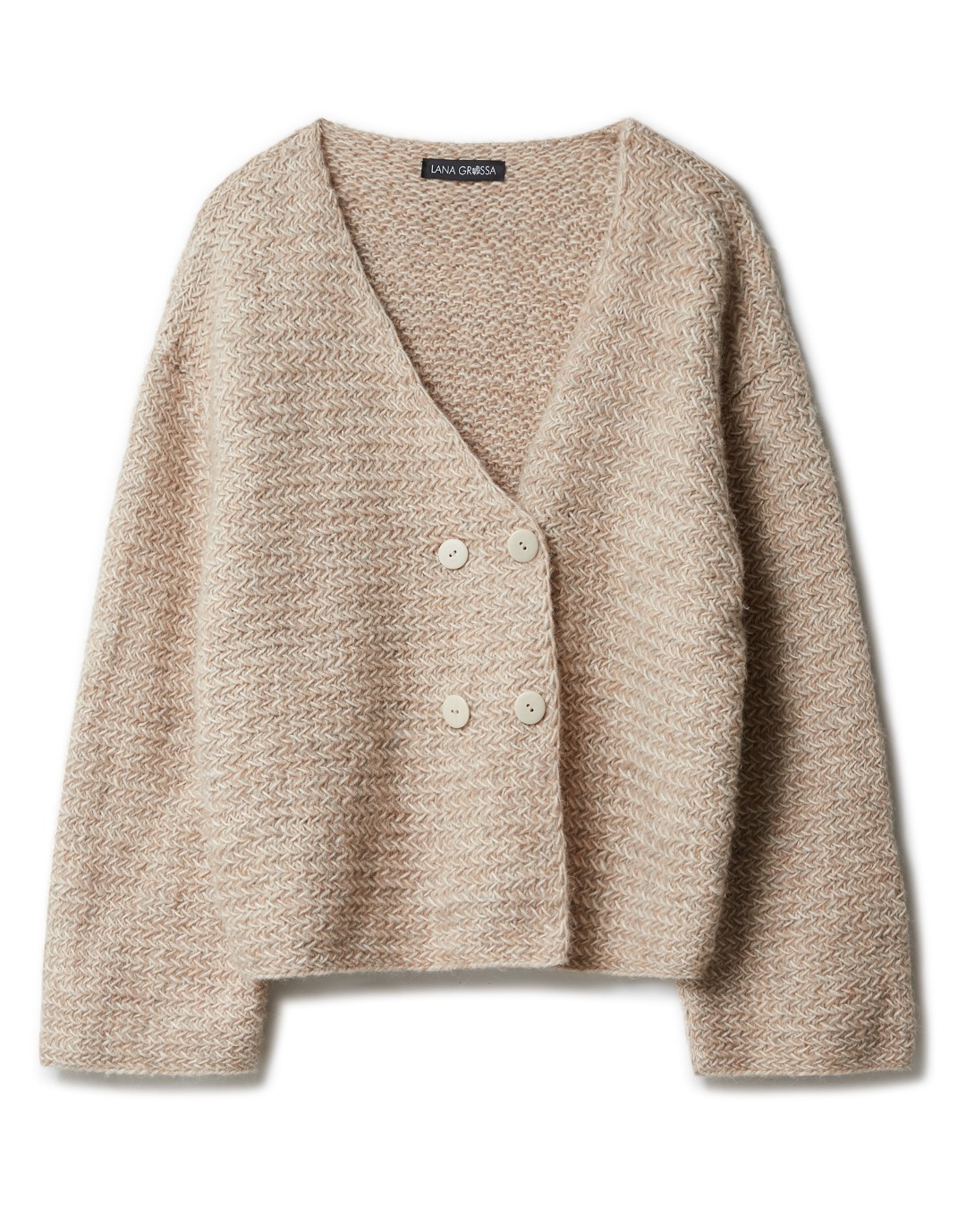Artikelbild 3 des Artikels “Jacke Im Rattanmuster aus Natural Alpaca Pelo 16 - Lachs meliert | 44/46 (600g)“