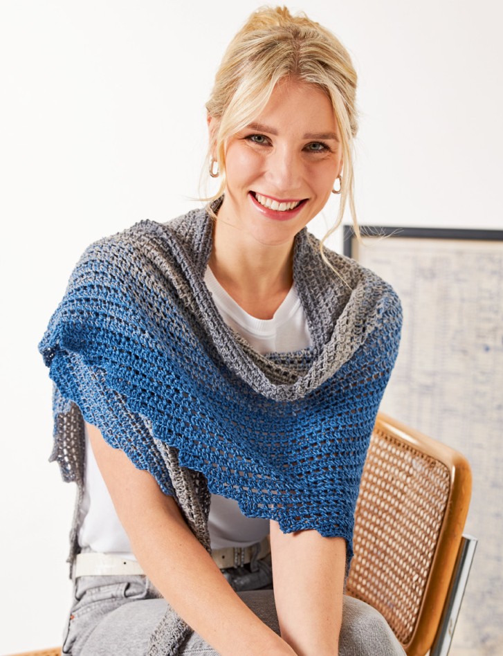 Artikelbild 3 des Artikels “Tuch Stufenspiele aus Woolly Hugs Bobbel Cotton “
